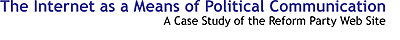 The Internet as a Means of Political Communication